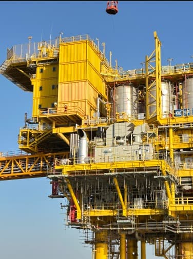 Portrait view of the offshore platform