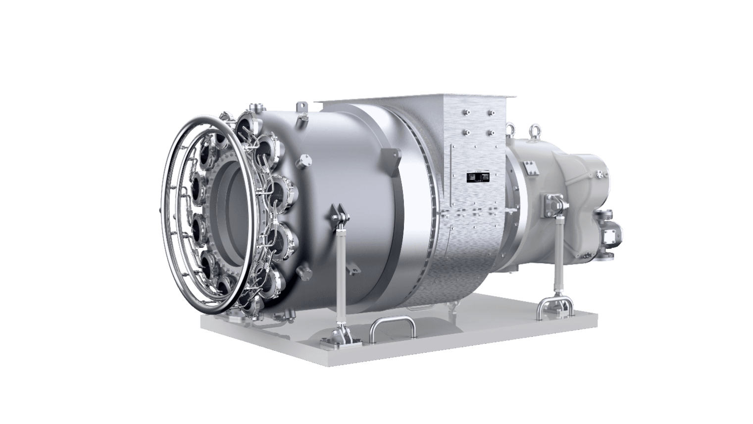 QR-GT1800 gas turbine core on a dark background