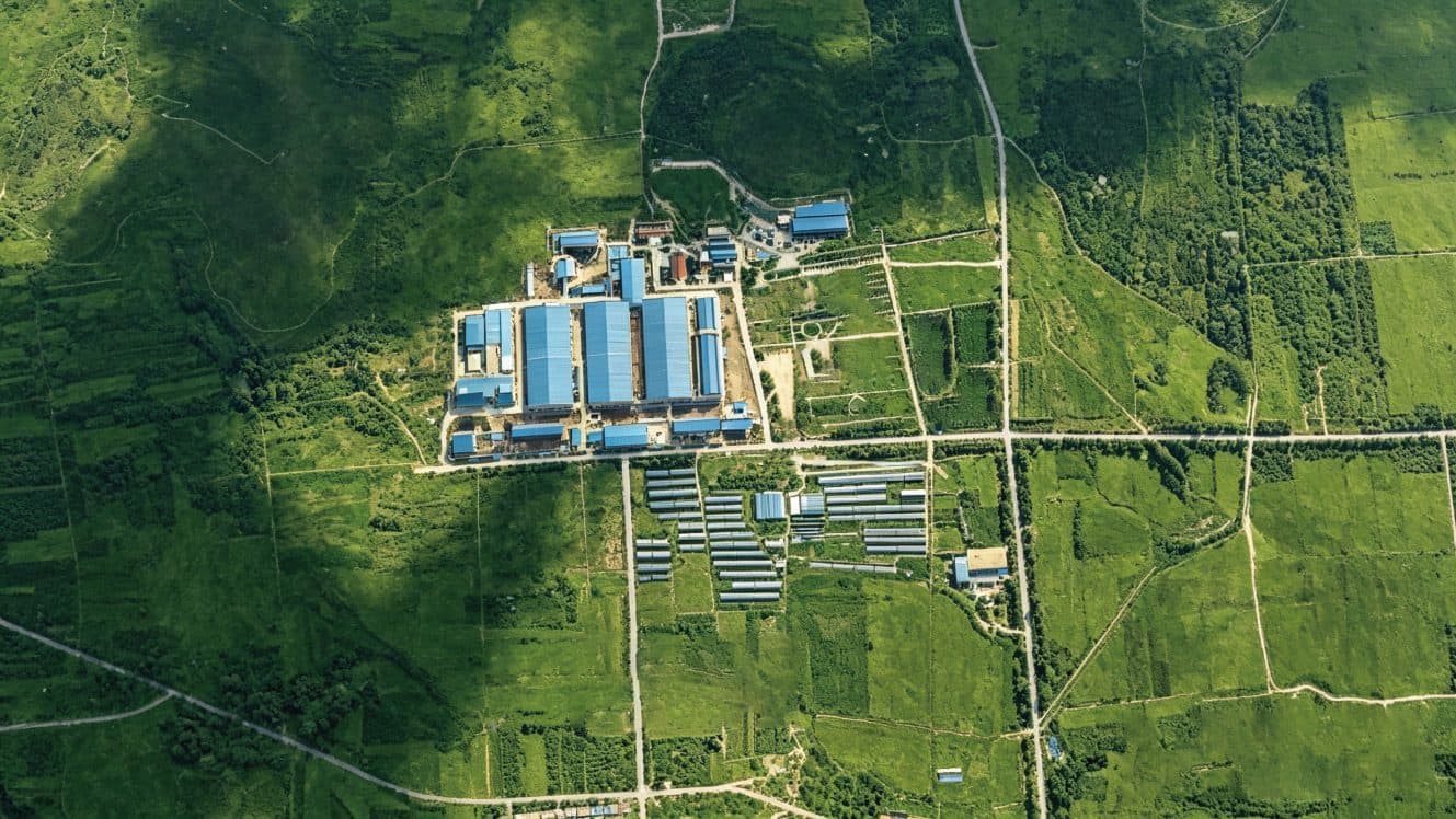 Aerial view of the Junlebao Premium dairy barn