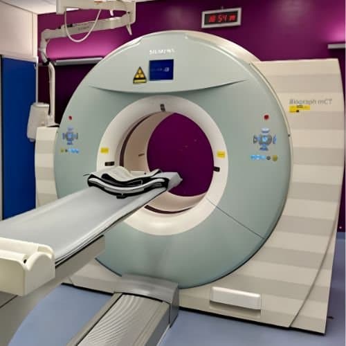 Siemens Biograph mCT 128 (mobile). Gantry and patient table.