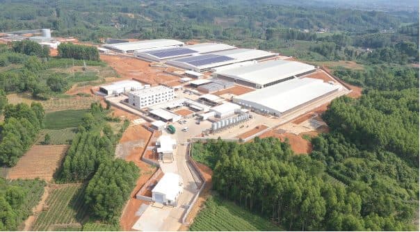 Aerial view of the Leshan swine farm